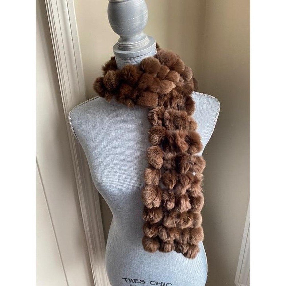 Scarf Fur Ball Muffler Soft Brown Balls Unbranded Luxury Wedding